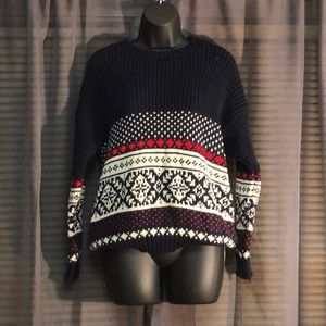 Thick Patterned Knit Sweater